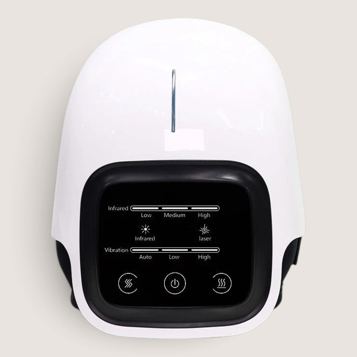 BodyRestoreHub™ Heated Knee Massager — control panel with infrared, laser, and vibration settings