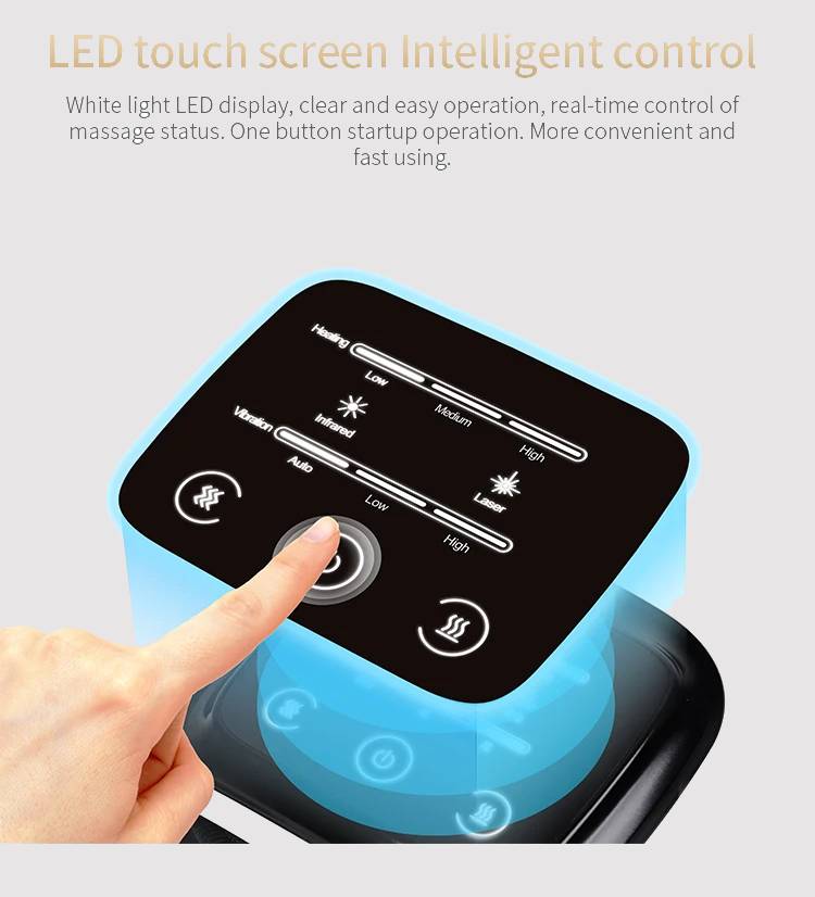 BodyRestoreHub™ Heated Knee Massager — LED touch screen intelligent control panel with one-button operation