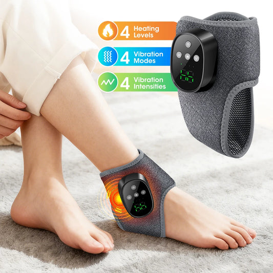 Heated Ankle Massager Wrap With Vibration, Cordless