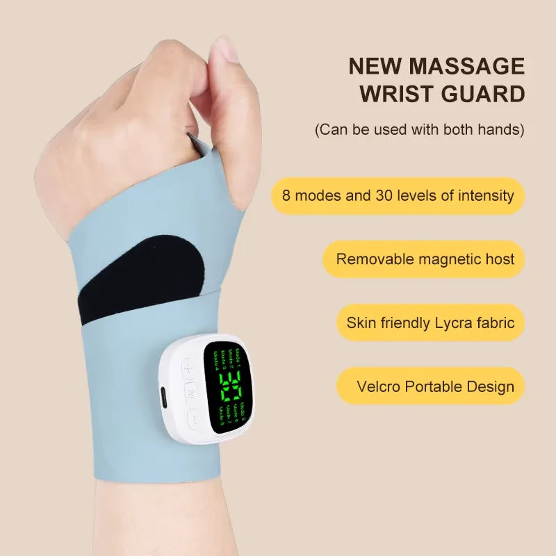 blue Color Cordless Electric Wrist Massager – USB Vibration Relief
